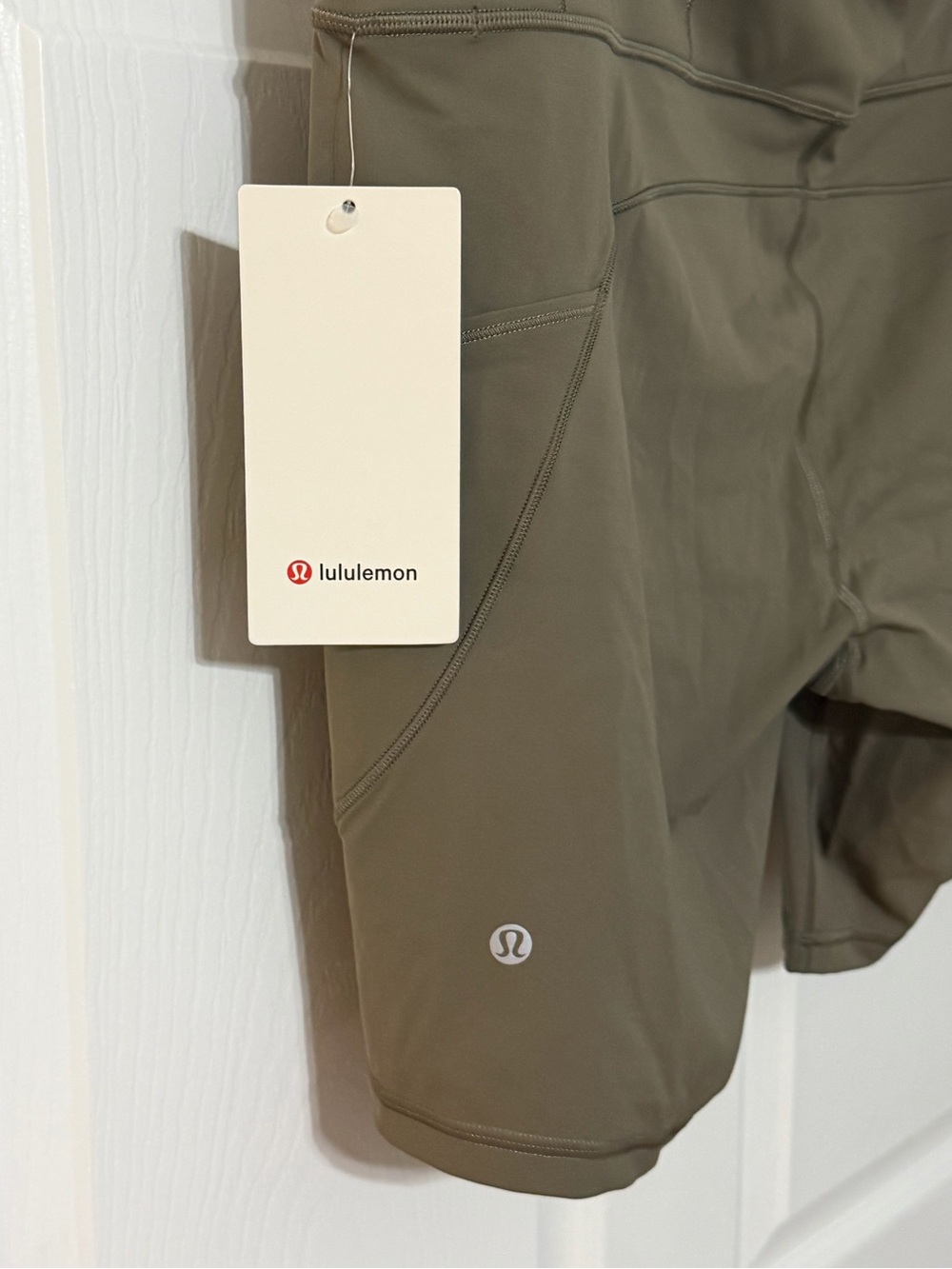 lululemon Fast and Free Olive Green 8” Bike Shorts women’s size 18 NWT